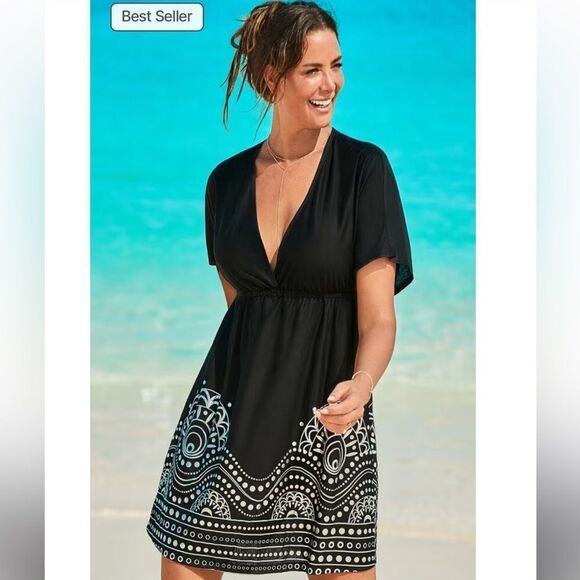 NWT Swimsuits for All KATE V-NECK COVER UP DRESS size 10/12 - Picture 3 of 13